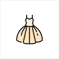 A dress icon in a line drawing vector