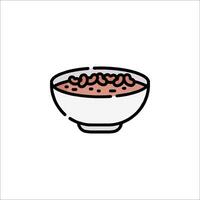 A bowl of cereal with nuts in it vector