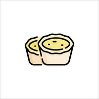 A pastry icon with a slice of pie vector