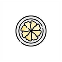 A lemon slice in a bowl on a white background vector