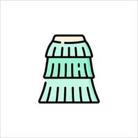 A green skirt with a frayed edge vector