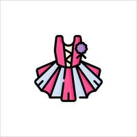 A cartoon dress with a bow on it vector