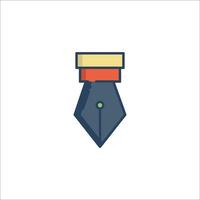 A pen with a red cap on it vector