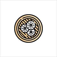 A round plate with two slices of bread on it vector