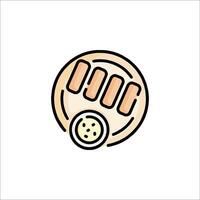 A pizza with a slice of bread on it vector