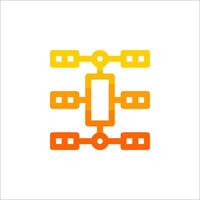 A flat icon of a circuit board vector