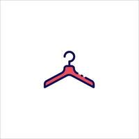 A hanger with a red and blue outline on a white background vector