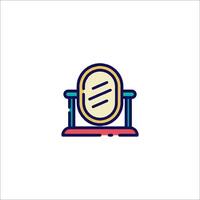 A mirror with a note on it in a line vector