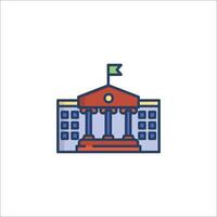 A building with a flag on top and a flag on the roof vector