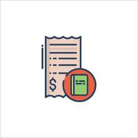 A receipt and a dollar sign icon vector