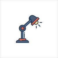 A lamp with a light bulb on top of it vector