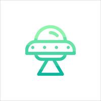 Alien spaceship icon in a line style vector