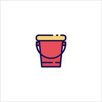 A red bucket icon on a white background vector