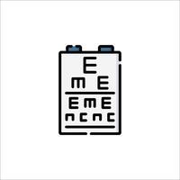 An eye chart with the word e - m - e - n - g - e - n vector