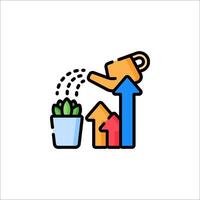 A watering can is pouring water into a plant vector