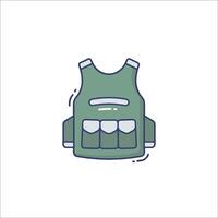A green vest with pockets on it vector