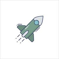A rocket ship icon in a flat style vector