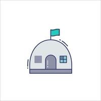 A house with a flag on top and a flag on the roof vector