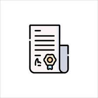 A document with a seal and a pen on it vector