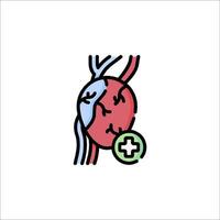 A heart with a cross and a plus sign vector