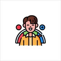 A man with a smile on his face in a colorful line vector