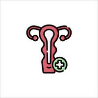 A woman's uterus with a plus sign vector