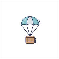 A parachute with a box on top vector