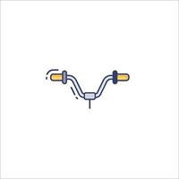 A bicycle handlebar icon with a handle vector