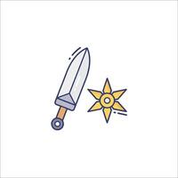 A sword and star icon on a white background vector