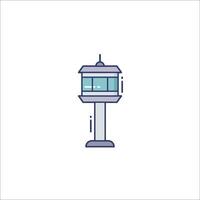 A tower with a window on top and a light on the side vector