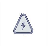 A triangle with a lightning bolt icon vector
