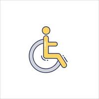 A person in a wheelchair icon vector
