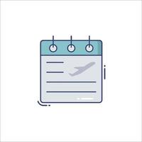 A calendar with a plane on it vector