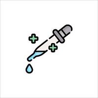 A syringe with a drop of liquid on it vector