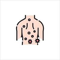 A man with a rash on his chest vector