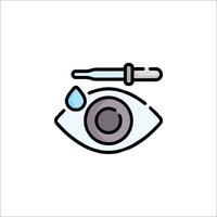 An eye with a syringe and a drop of blood vector