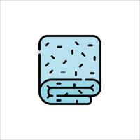 A blanket with a blue outline on a white background vector