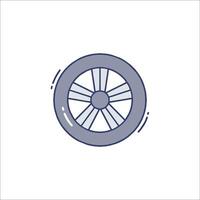 A wheel icon in a flat style vector
