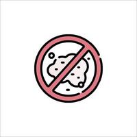 No food sign icon, line icon, line icon, illustration, line icon, line vector