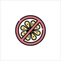 No lemon sign icon illustration vector