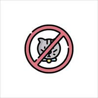 No cat allowed sign icon vector