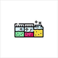 A colorful liquid container with a glass and a bottle vector