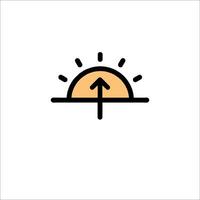 Sunrise icon with an arrow pointing up vector