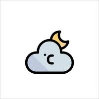 A cloud with a moon on it and a crescent vector
