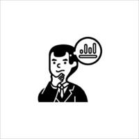 A man in a suit is thinking about something vector