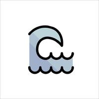 A wave icon with a wave in the middle vector