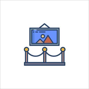 A picture frame with a rope and a ladder vector