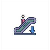 A man is walking down an escalator vector