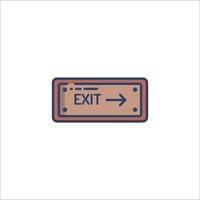 An exit sign with an arrow pointing to the right vector