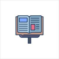 An open book icon on a white background vector